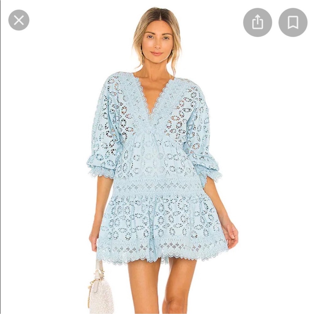 Waimari Light Blue Lace Mini Dress